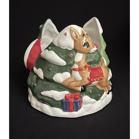 LENOX Rudolph The Red Nosed Reindeer Ceramic Porcelain Votive Candle Holder - Picture 7 of 11